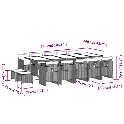 Garden Dining Set | Mix beige, black, light grey