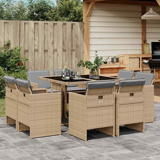 Garden Dining Set | Mix beige and black