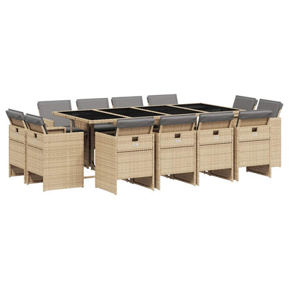 Garden Dining Set | Mix beige, black, light grey | PE rattan | 42 sqft
