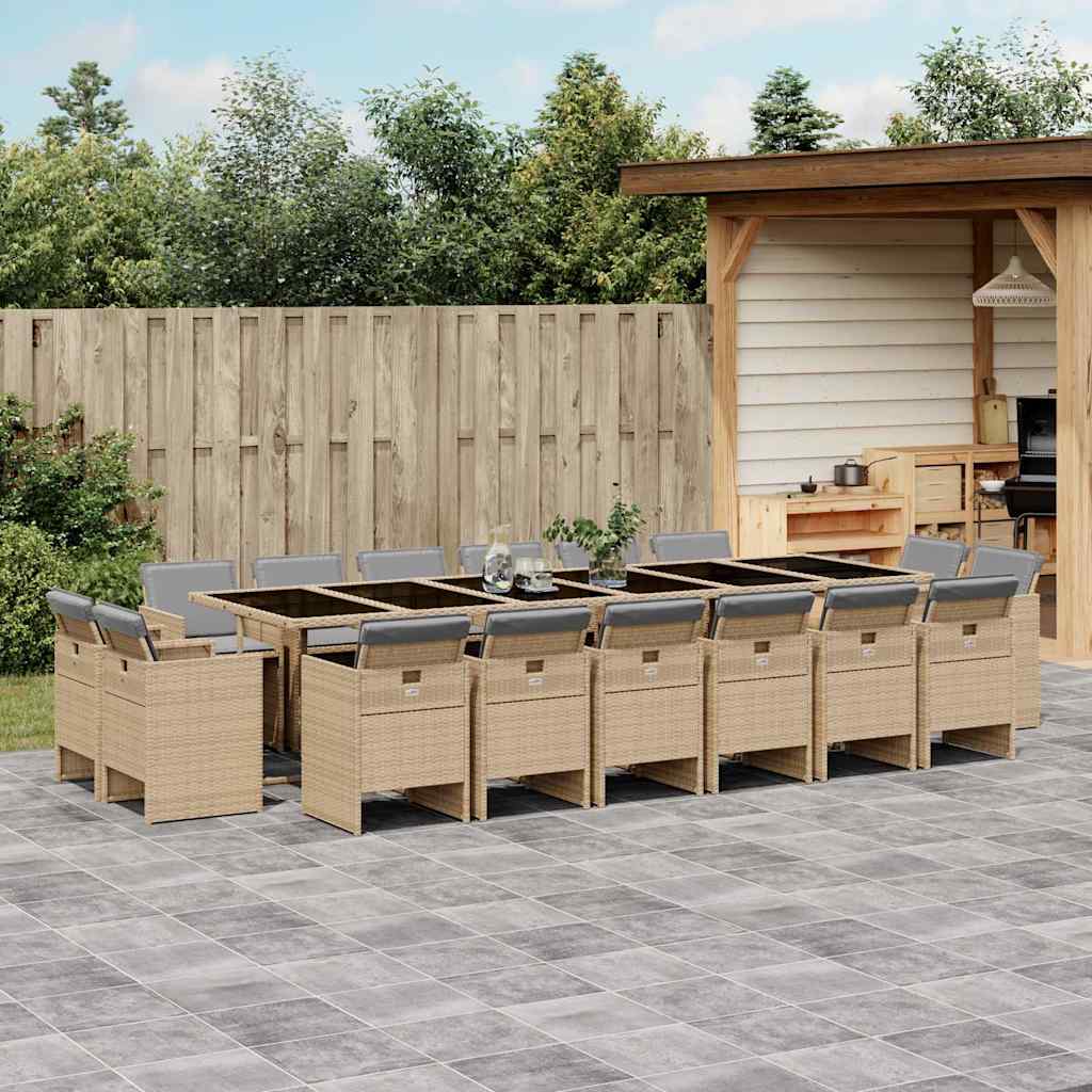 Garden Dining Set | Mix beige and black, Light grey
