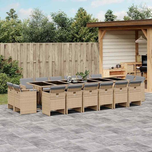 Garden Dining Set | Mix beige and black, Light grey