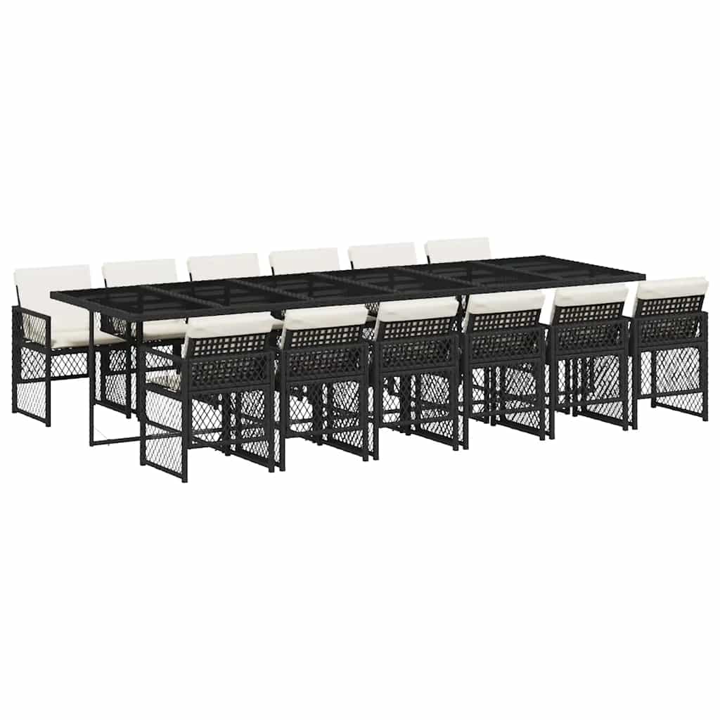 Garden Dining Set | Black and Cream White