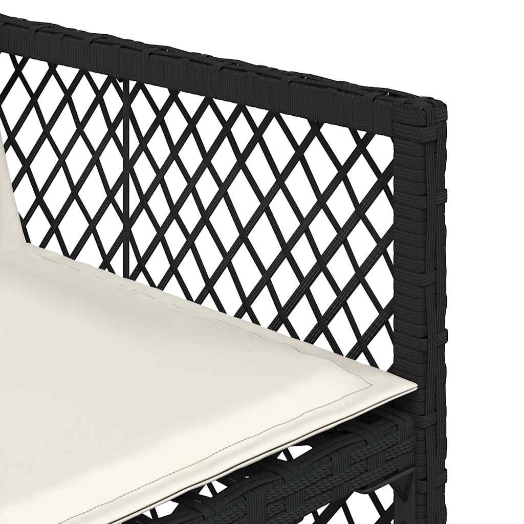 13 Piece Garden Dining Set with Cushions Black Poly Rattan