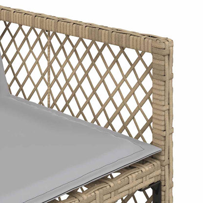 13 Piece Garden Dining Set with Cushions Beige Poly Rattan