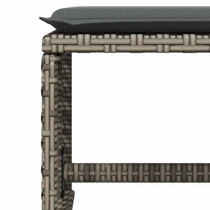 9 Piece Garden Dining Set with Cushions Grey Poly Rattan