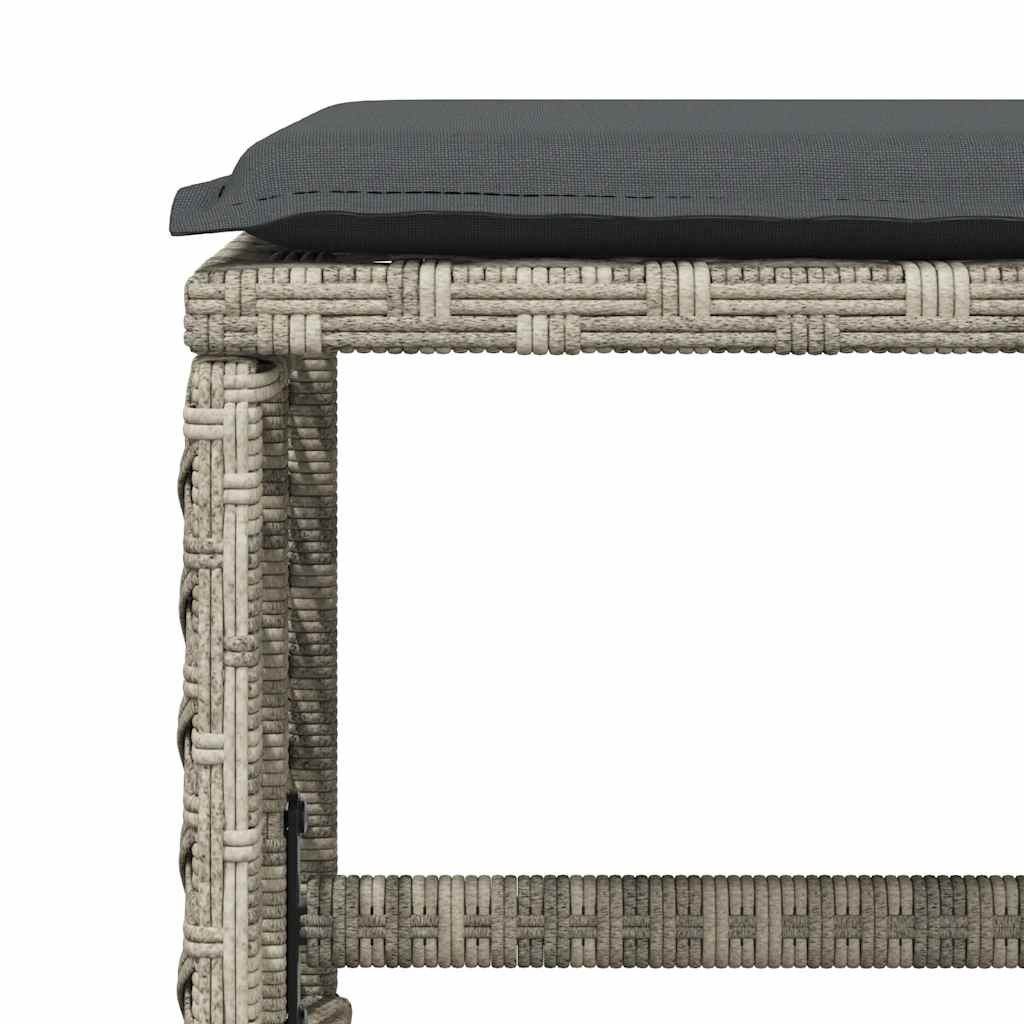 13 Piece Garden Dining Set with Cushions Light Grey Poly Rattan