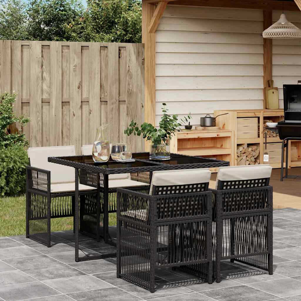 Garden Dining Set | Black, Cream White