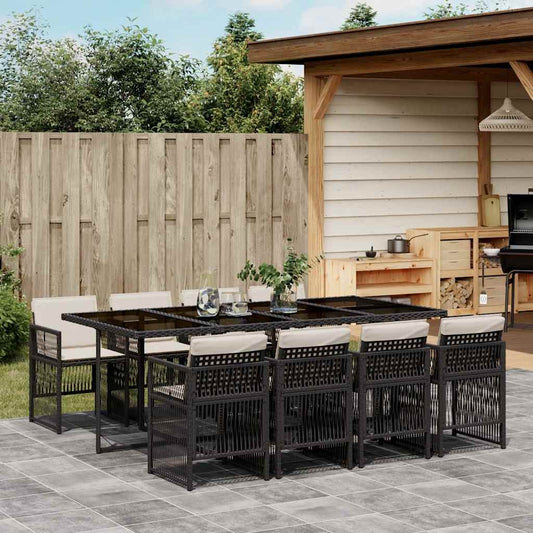Garden Dining Set | Black and cream white