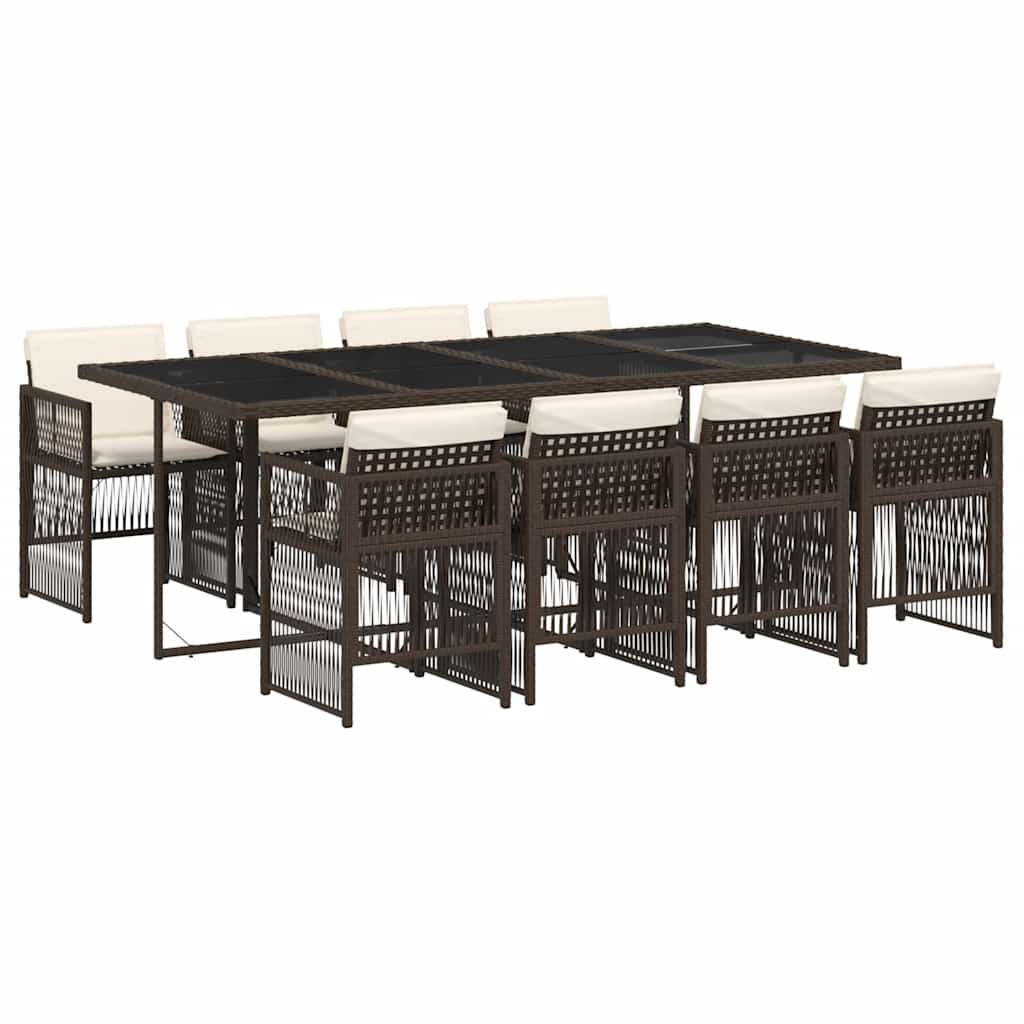 Garden Dining Set | Brown, Cream White, Black
