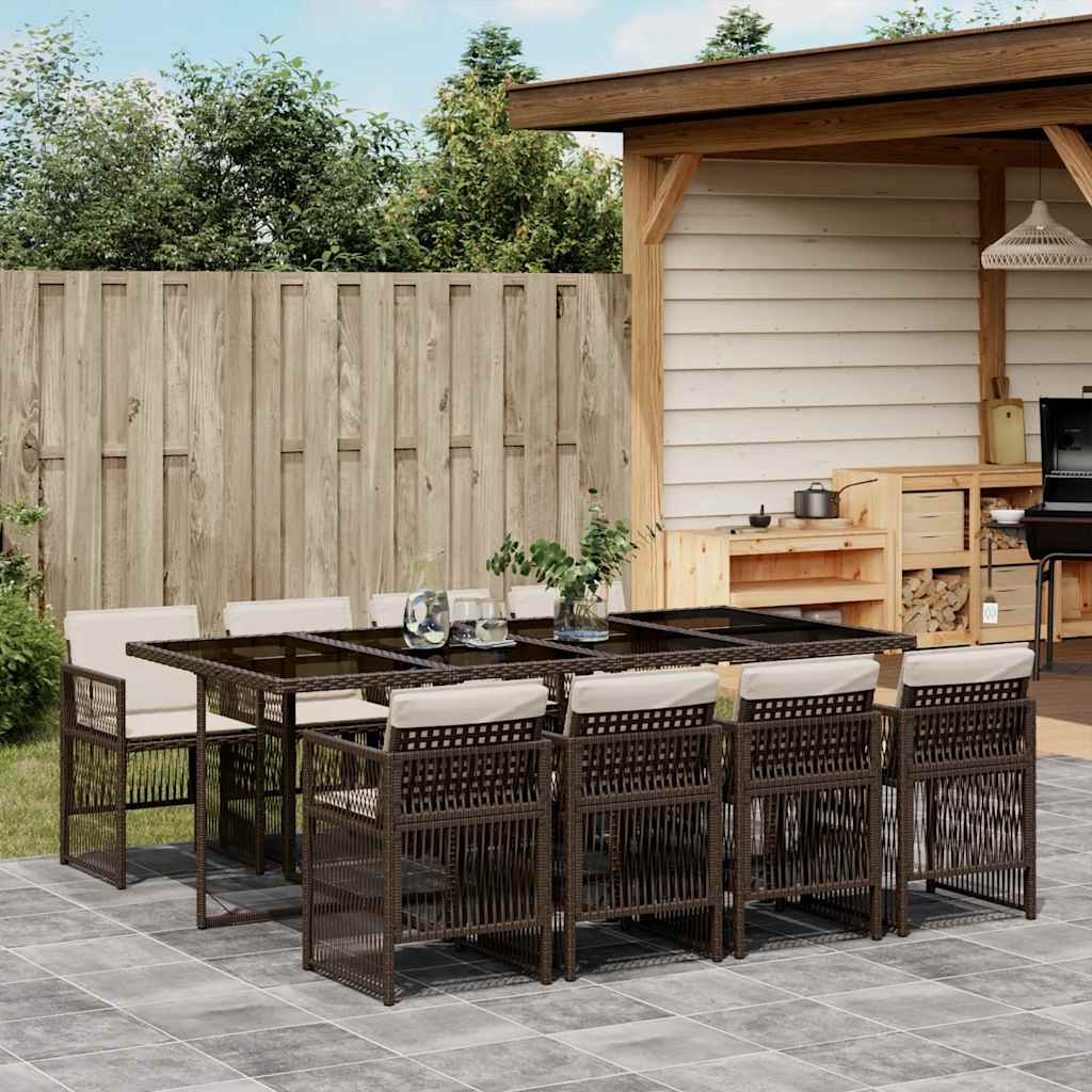 Garden Dining Set | Brown, Cream White, Black
