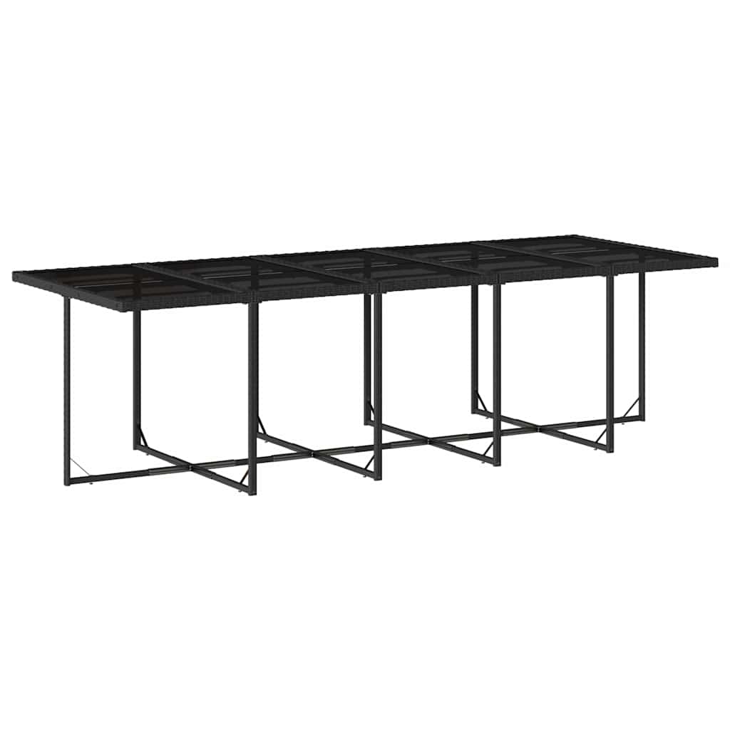 Garden Dining Set | Black | Poly Rattan | 10-seater | Foldable