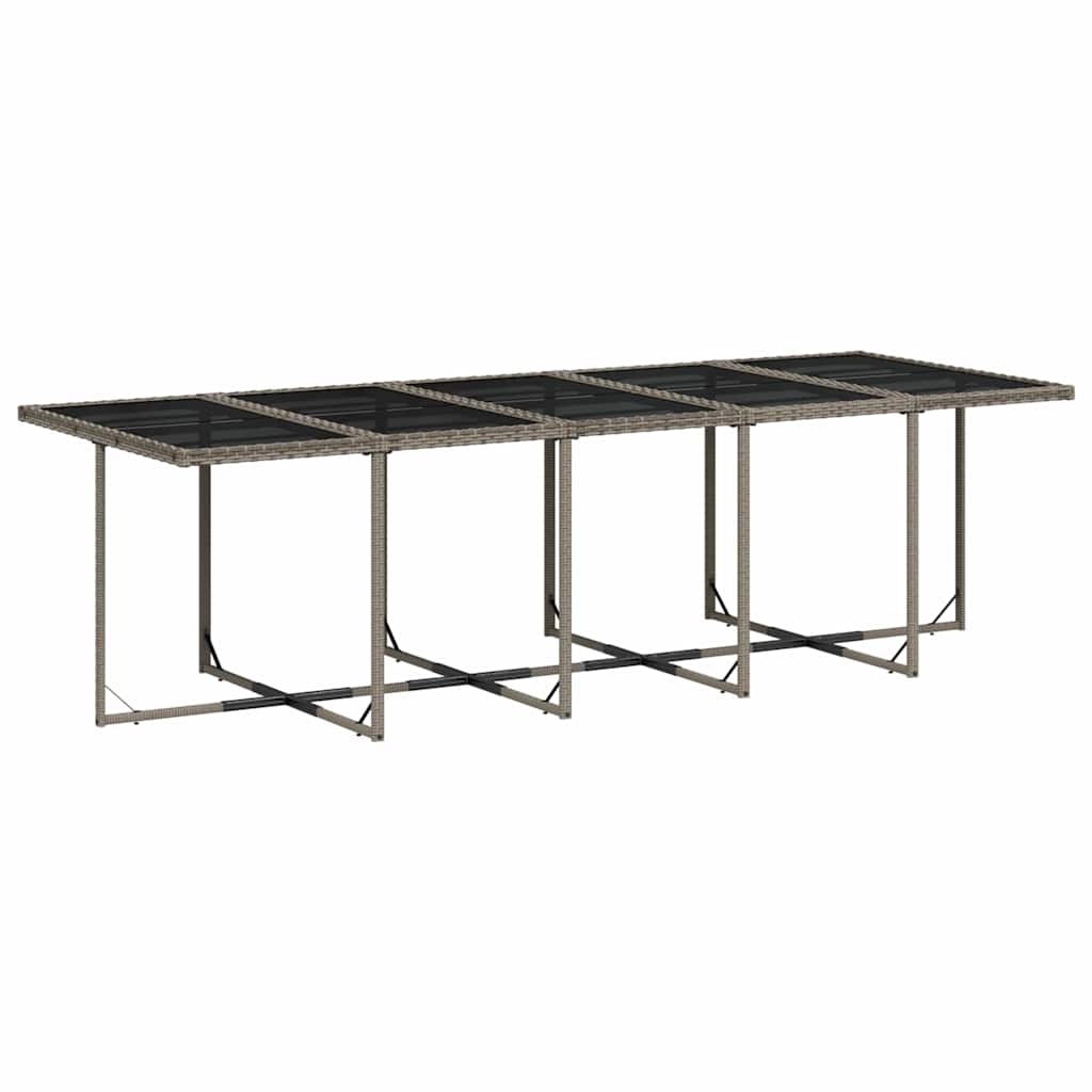 Garden Dining Set | Grey | PE rattan | 10-seater | Foldable