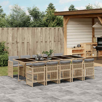 Garden Dining Set | Grey | PE rattan | 10-seater | Foldable