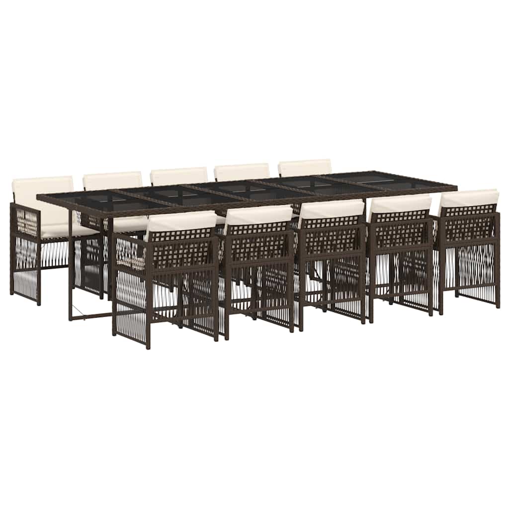 Garden Dining Set | Brown | PE rattan | Large | Foldable