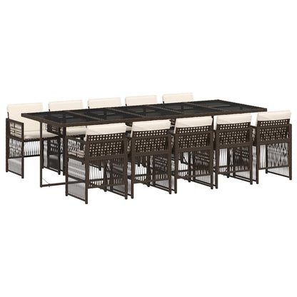 Garden Dining Set | Brown | PE rattan | Large | Foldable