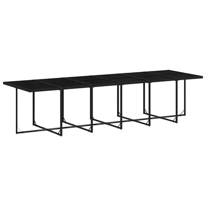 Garden Dining Set | Black | PE Rattan | 12-seater | Stackable
