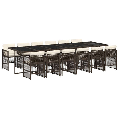 Garden Dining Set | Brown, Cream white