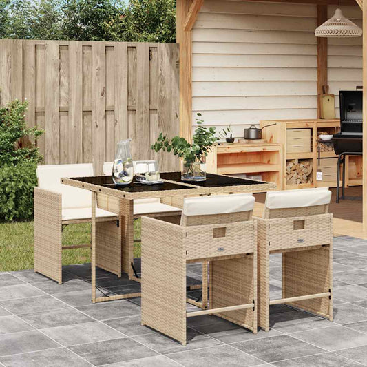 Garden Dining Set | Beige, Black, Cream White