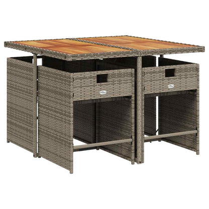 Garden Dining Set | Grey | Poly Rattan | Medium | Collapsible