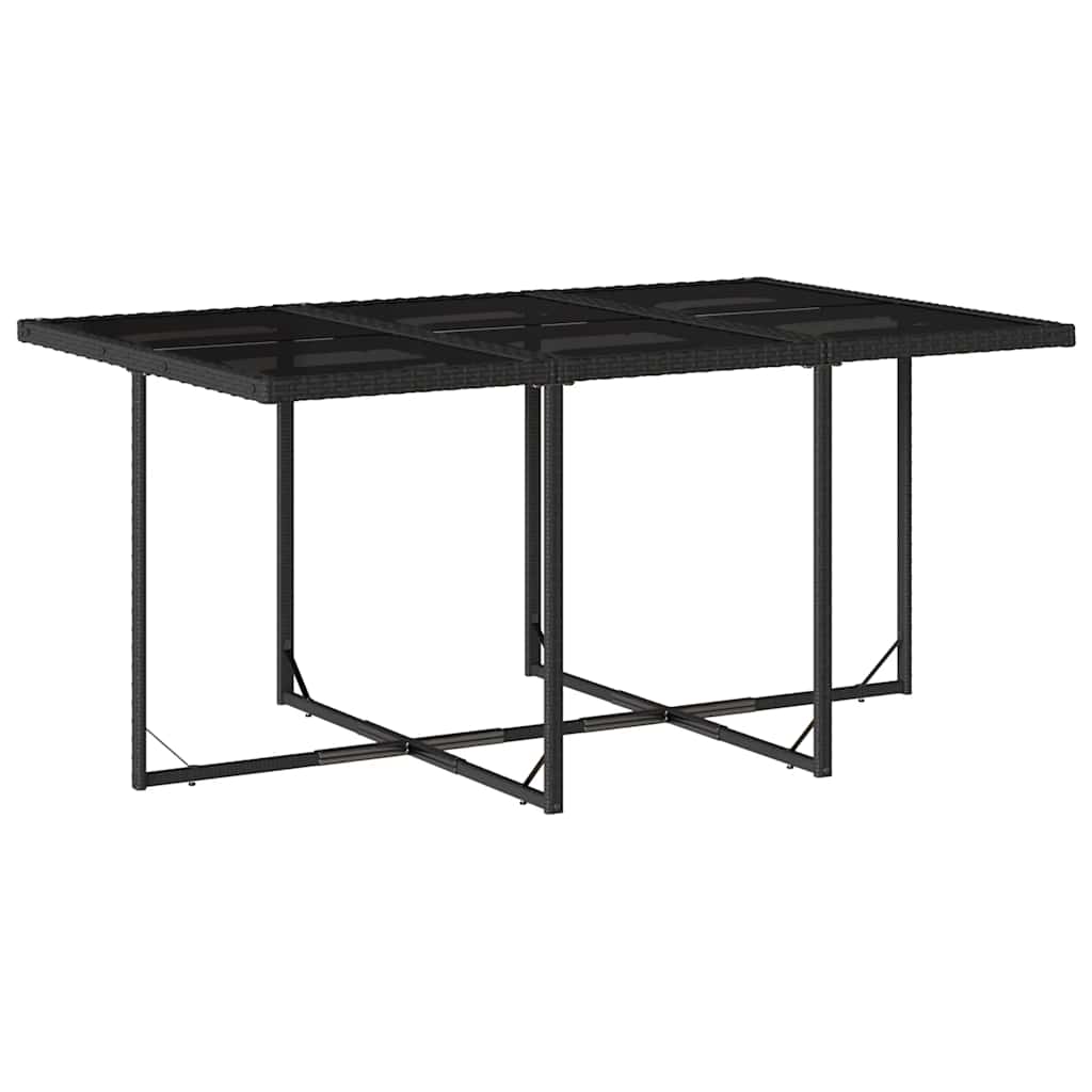 Garden Dining Set | Black | PE rattan | 7 Piece Set | Foldable