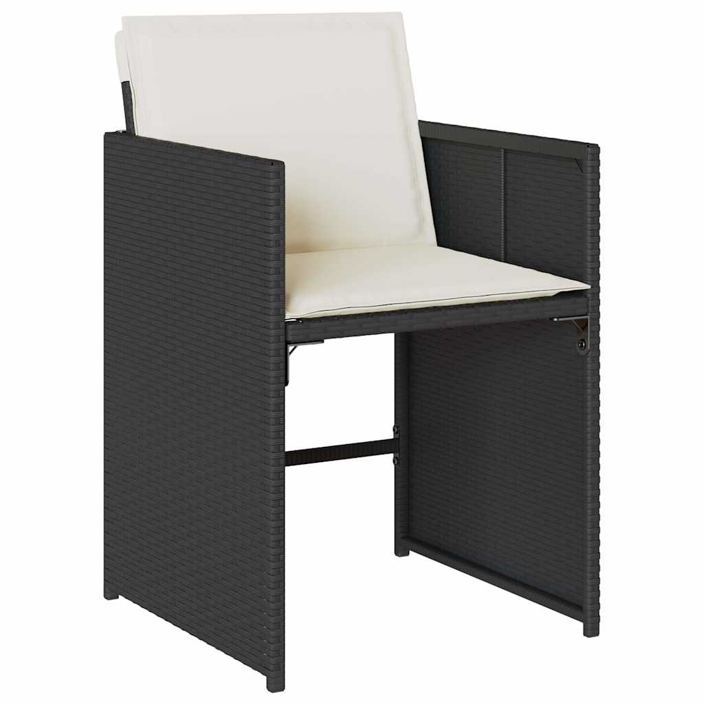 Garden Dining Set | Black | PE Rattan | 8-seater |  Foldable