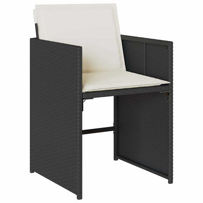 Garden Dining Set | Black | PE Rattan | 8-seater |  Foldable