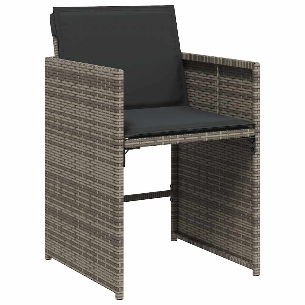 Garden Dining Set | Grey | PE rattan | 10-seater | Collapsible