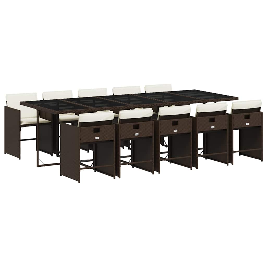 Garden Dining Set | Brown, Cream White, Black
