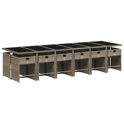 Garden Dining Set | Grey | PE rattan | Large 12-seater | Foldable