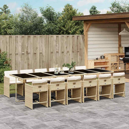 Garden Dining Set | Beige | PE rattan | Large | Foldable