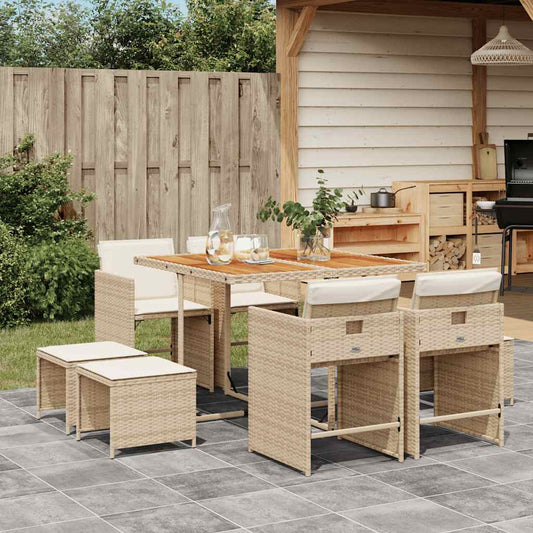 Garden Dining Set | Beige, Brown, Cream