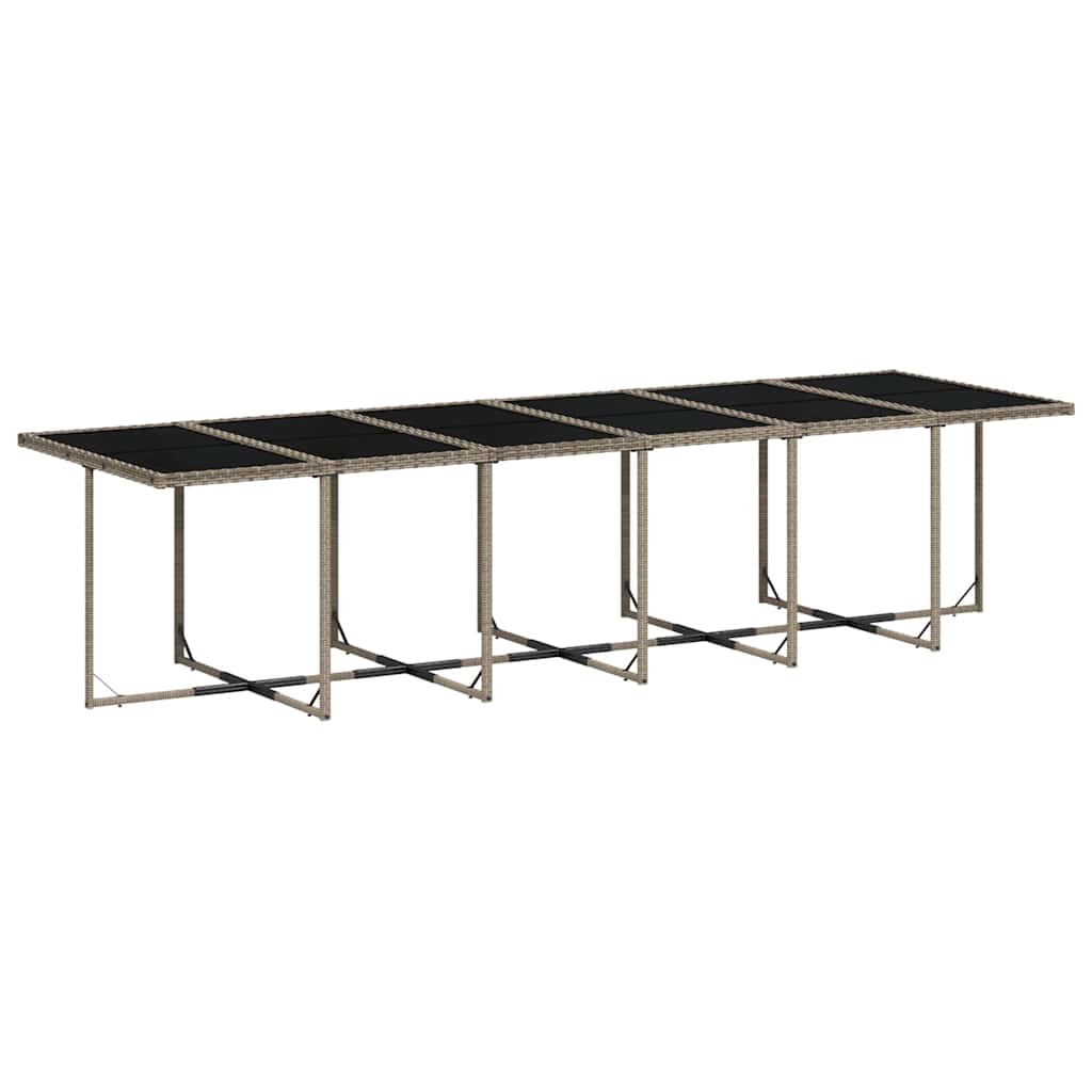 Garden Dining Set | Grey | PE rattan | Large | Collapsible