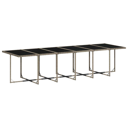 Garden Dining Set | Grey | PE rattan | Large | Collapsible