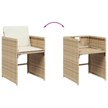 Garden Dining Set | Beige with Cream White Cushions