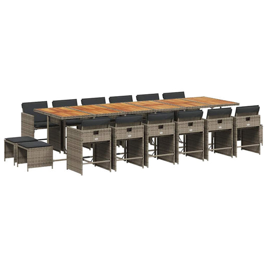 Garden Dining Set | Grey, Brown, Dark Grey