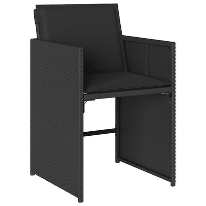 Garden Dining Set | Black | Poly Rattan | 8-Seater | Foldable