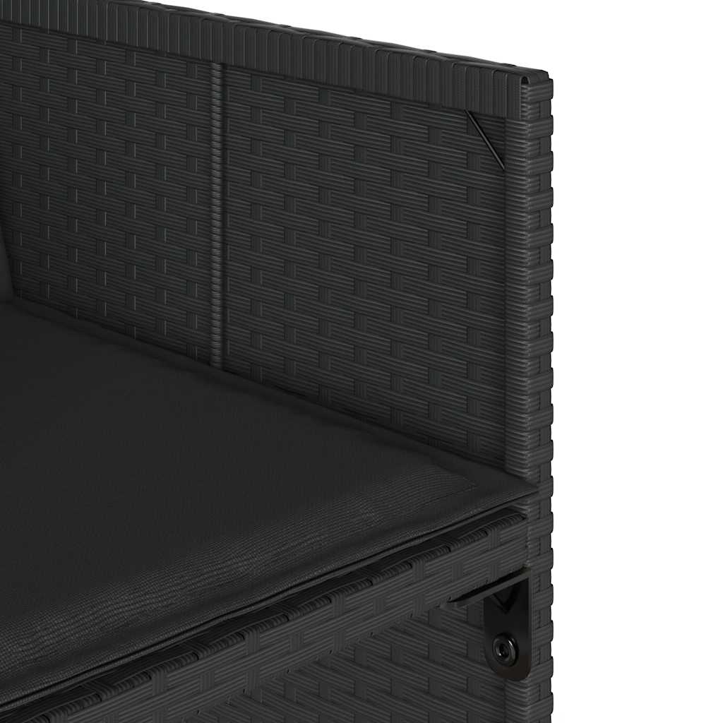 Garden Dining Set | Black | Poly Rattan | 8-Seater | Foldable