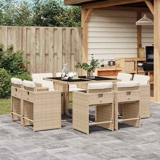 Garden Dining Set | Beige, Black, Cream White