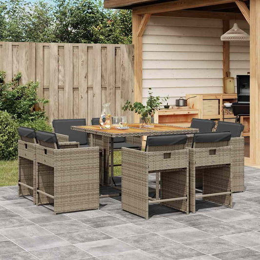 Garden Dining Set | Grey, Brown, Dark Grey