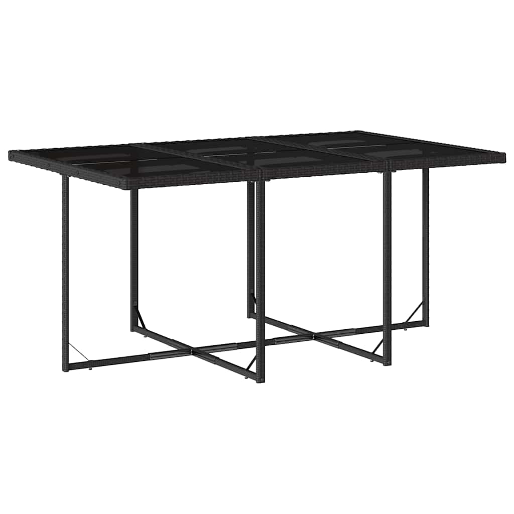 Garden Dining Set | Black | PE Rattan | Large | Foldable