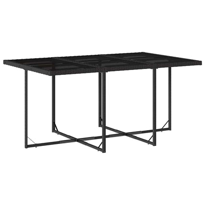 Garden Dining Set | Black | PE Rattan | Large | Foldable
