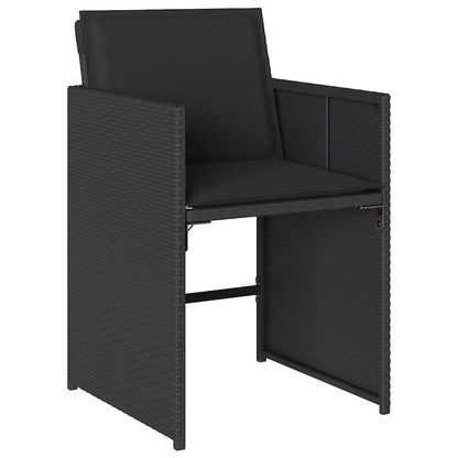 Garden Dining Set | Black | PE Rattan | Large | Foldable