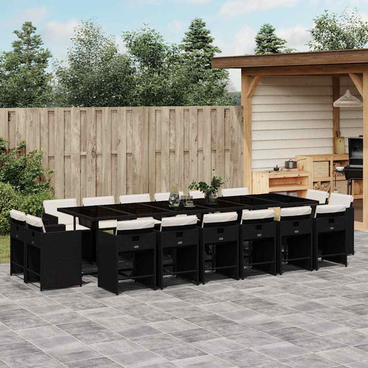 Garden Dining Set | Black and Cream White