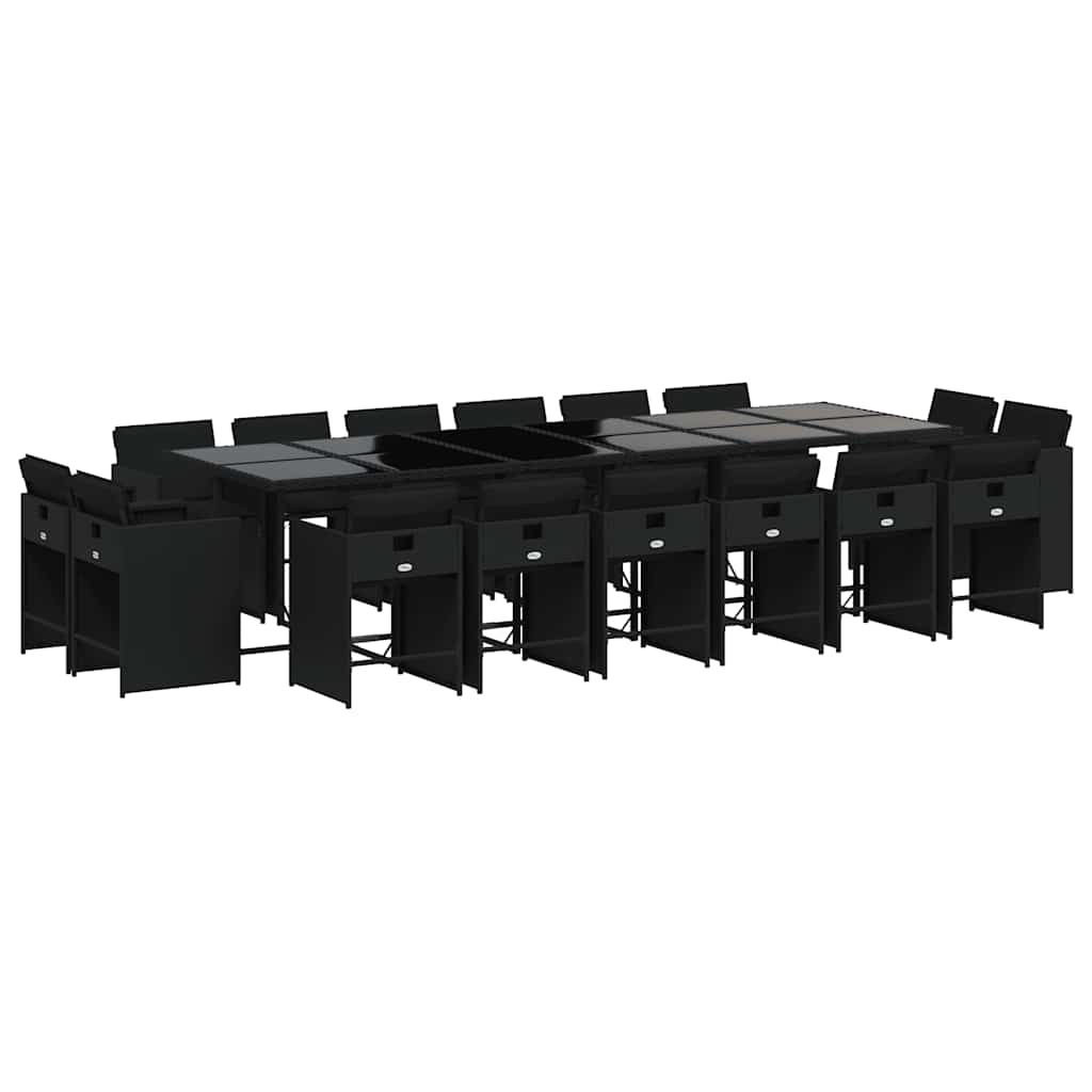 Garden Dining Set | Black | PE rattan | Large | Foldable