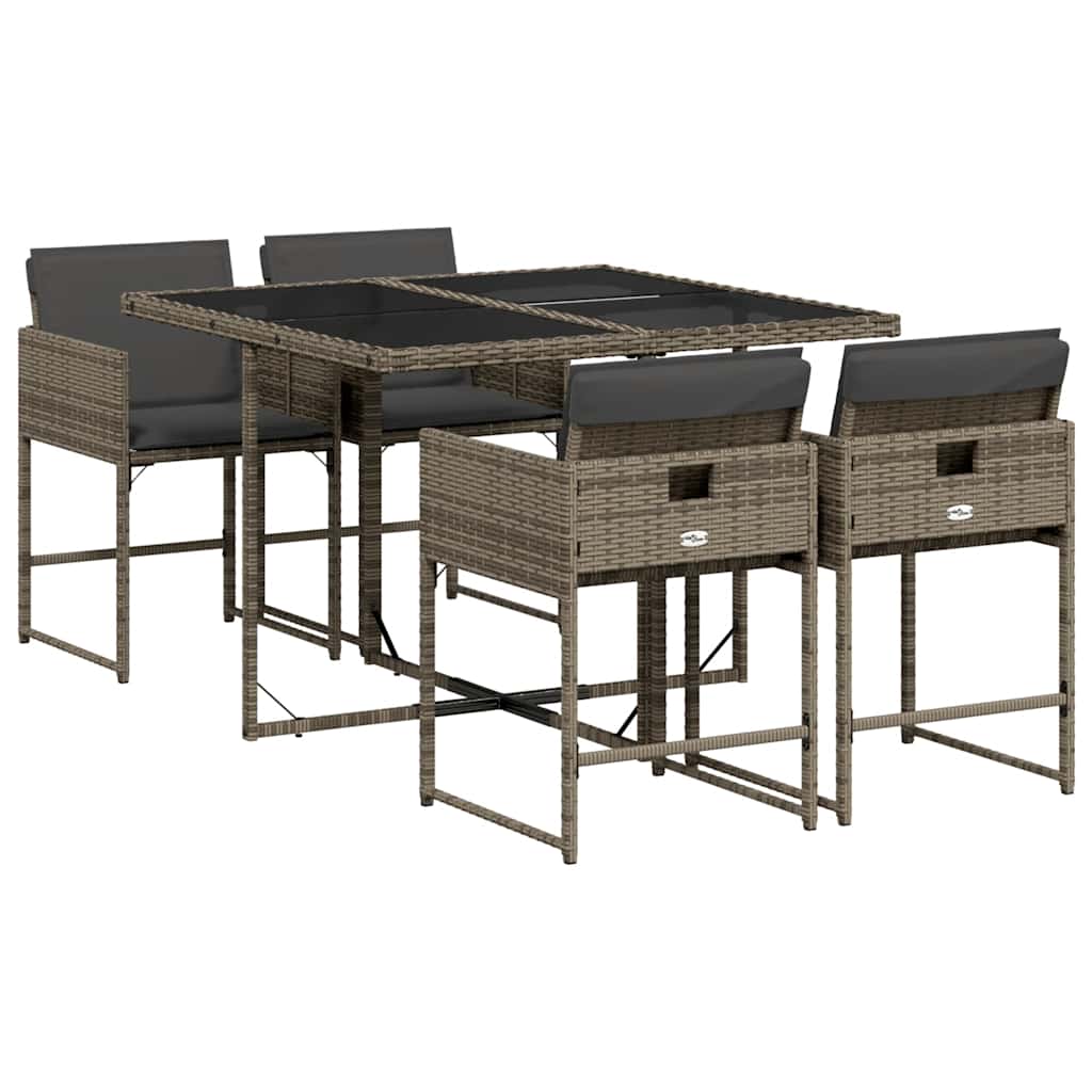 Garden Dining Set | Grey | PE rattan | Compact | Removable Covers