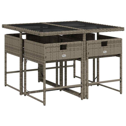 Garden Dining Set | Grey | PE rattan | Compact | Removable Covers