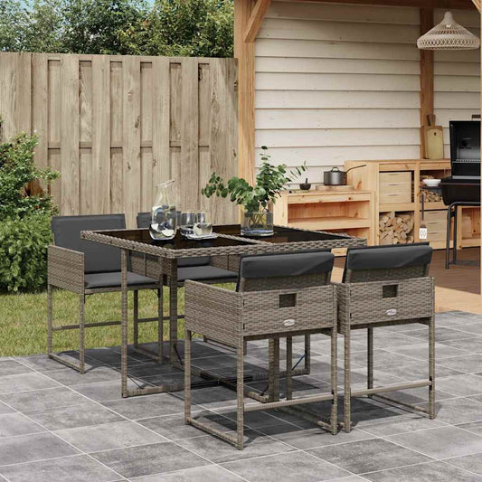 Garden Dining Set | Grey | PE rattan | Compact | Removable Covers