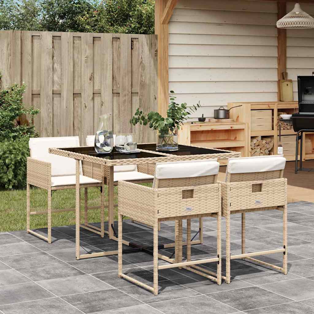 Garden Dining Set | Beige, Black, Cream White