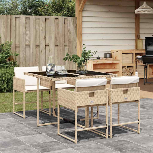 Garden Dining Set | Beige, Black, Cream White