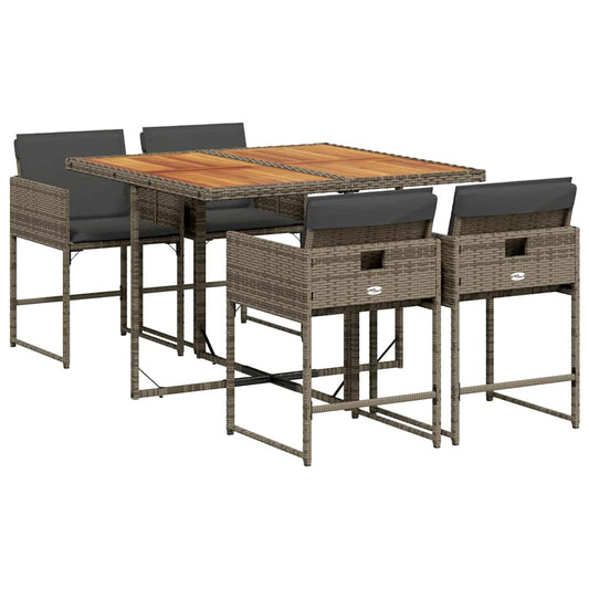 Garden Dining Set | Grey | PE Rattan | 4-seater | Removable Covers